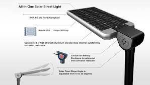 Btree LED Solar Street Weziza tɔn[{0}} W Kpodo Batterie Li-ion kpo kpodo 20w ...